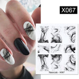 Black White Butterfly 3D Nails Sticker Geometry Decals Flower Gold DIY Decals Designs For Nail Art Manicures Decorations Salon