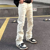 Nukty Y2k Ripped Jeans Men Gothic Hip Hop Streetwear Vintage Women's Jeans Baggy Korean Denim Pants Straight Trousers For Men Punk