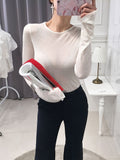 Nukty Sexy Shirt Women T-Shirt Long Sleeve Korean Style Slim Basic Elasticity Tshirt Top Womens Clothing T Shirt Femme