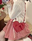 Nukty Japanese Kawaii Lolita Dress Women Sweet Red Plaid Party Mini Dress Female Korean Fashion Loose Y2k Princess Dress New In Autumn