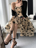 Nukty Women Fashion Spaghetti Strap Prom Mini Dress Suit Elegant Sleeveless Slim Vestdios Female Bodycon Evening Party Clothes Summer