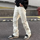 Nukty Y2k Ripped Jeans Men Gothic Hip Hop Streetwear Vintage Women's Jeans Baggy Korean Denim Pants Straight Trousers For Men Punk