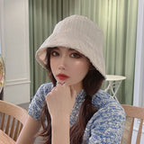 Nukty Bucket Hats Women Solid Simple Basic All-match Casual New Design Korean Fashion Sun Protection Streatwear Harajuku College Cozy