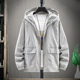 Nukty Summer Hooded Light Jacket Men Sun Protection Clothing Fishing Hunting Clothes Quick Male Dry Skin Windbreaker 4XL