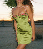 Nukty Sexy Floral Embroidery Slip Dress Women Bodycon Female Mini Dresses Spring Sexy Slim Chic Beach Style Lady Vestidos