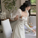 Nukty Wedding Dresses for Women Clothing Party Elegant Office Lady Korean Fashion Slim Prom Dress Female Evening Vestidos Autumn