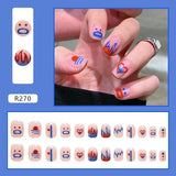 24pcs/box Fake Nails Press on Short Reusable with Designs Set French Artificial Pink kawaii False Tipsy Stick-on Nails Tips Art