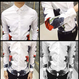 Luxury Print Men's Shirt Fashion Club Clothing Mens Designer Brand Floral Shirt Slim Long Sleeve Camisa Baroque Slim Party Shirt