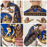 Luxury Print Men's Shirt Fashion Club Clothing Mens Designer Brand Floral Shirt Slim Long Sleeve Camisa Baroque Slim Party Shirt