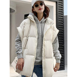 Fashion Vest Woman Jacket Waistcoat Mujer Chaqueta Loose Warm Ladies Vest Thick Sleeveless Down Cotton Vest Female Solid Q2904