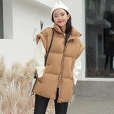 Fashion Vest Woman Jacket Waistcoat Mujer Chaqueta Loose Warm Ladies Vest Thick Sleeveless Down Cotton Vest Female Solid Q2904