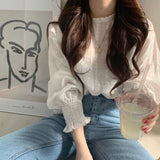 Embroidery Lace Shirt Plus Size Spring Women Long Sleeve Linen Cotton Girls Blouse Femme Casual White Tops Women Blouses