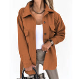 Autumn Winter Women With Belt Woolen Jacket Coat Outerwear Fashion Vintage Solid Loose Pockets Button Long Sleeve Outwear