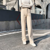 Falling Wide Leg Pants Women's Autumn and Winter New High Waist Straight Wool Pants Versatile Loose Casual Mopping Trousers