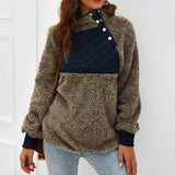 Women Hoodies Lamb Wool  Sweatshirts Knitted Halter Tops Coats Ladies Winter Autumn Warm Pullovers