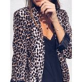 Nukty Blazer Women Snake Print Long Sleeve Suit Coat Biker Jacket Outwear Tops Women's Snake Print Blazer Winter Long Blazer Mujer