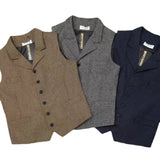 Men's Suit Vest Wool Tweed Jacket Retro Slim Fit Sleeveless Steampunk Waistcoat chaleco hombre