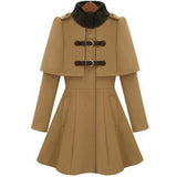 Aautumn Winter Women Cloak Wool Blend Jacket stand collar  Coat slim Elegant woolen Coats