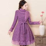 autumn winter fashion women's sweet wool coat woolen lady stand collar outerwear