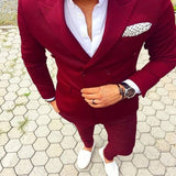 JVMNCUL High Quality White Double Breasted Mens Tuxedos Peaked Lapel Slim Fit Wedding Jacket and Pants Tailor Blazer